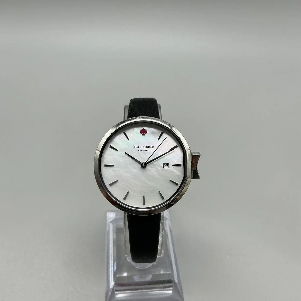 Kate Spade KSW1269 Womens Watch 33mm MOP Park Row Silver Tone New Battery